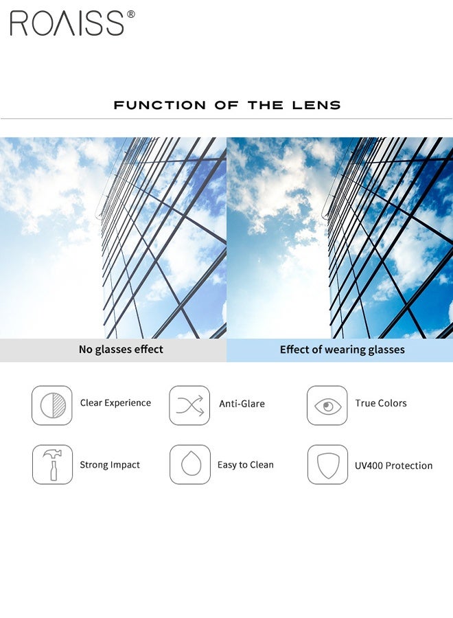 roaiss Men's Polarized Retro Rectangular Sunglasses UV400 Protection Sun Glasses, Fashion Anti-Glare Sun Shades for Driving Traveling Hunting with Case 72mm (Black) - Image 4